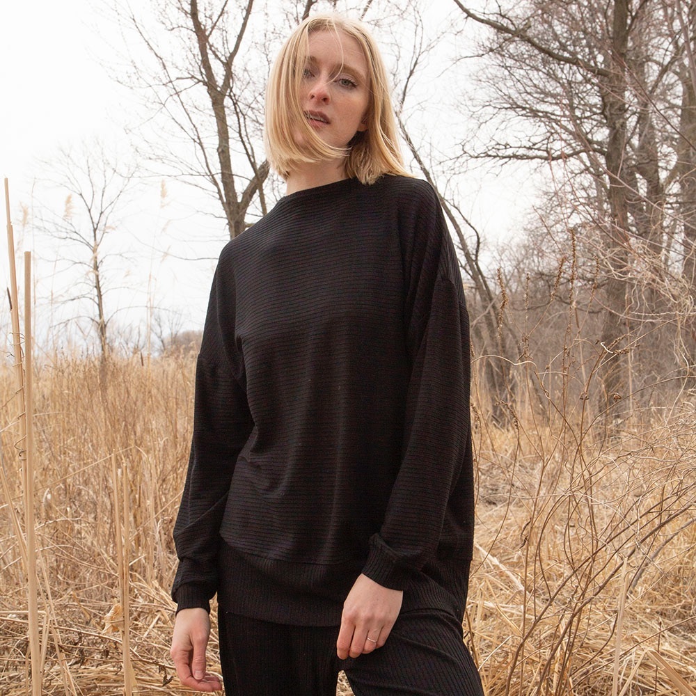 Hackwith Design Rib Sweatshirt Black